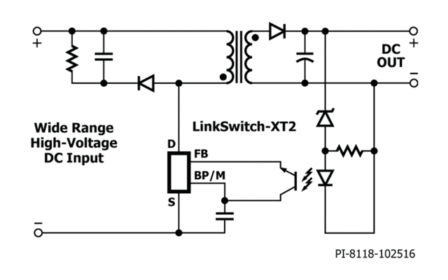 Figure 1.  Typical Application with LinkSwitch-XT2. 